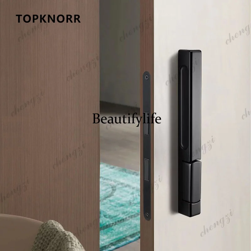 New Invisible Magnetic Door Lock Interior Background Wall Storage Room Door Handle Hidden Cloakroom Gold Single Door Lock