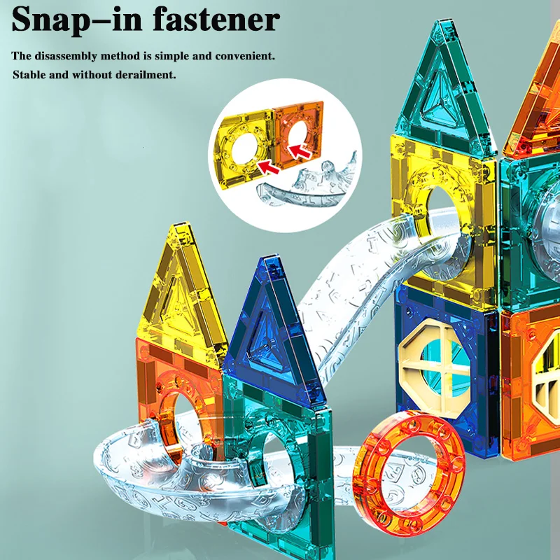 73PCS DIY Ball Bearing Pipe Magnetic Sheet Building Blocks Playset Variety Magnetic Cube Building Blocks Kid Early Education Toy