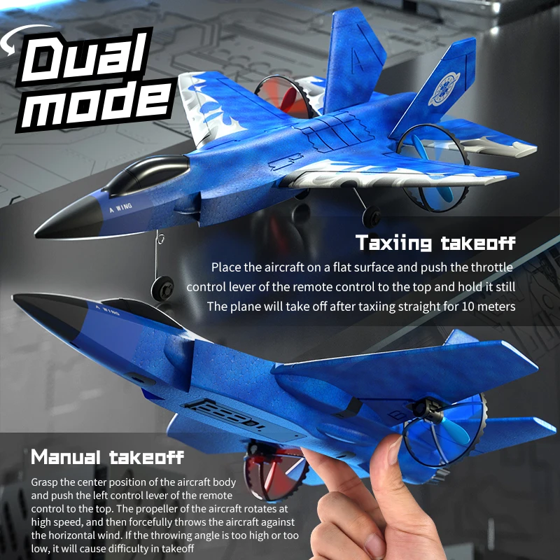 Rc Plane Epp Glider 2.4G Remote Control Aircraft Led Lighting Simulate F35 Fighter Rc Foam Plan For Boy