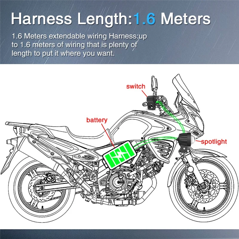 

Motorcycle Spotlights Switch Light Bar/Work Light Fog Light On/Off Wiring Harness For Car Boat Truck Cable Accessories