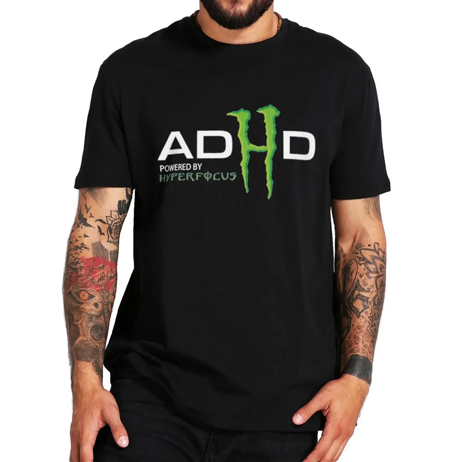 100% Organic Cotton Premium Heavyweight Tee EU Size ADHD Hyperfocus Productivity Monster T Shirt graphic t shirts