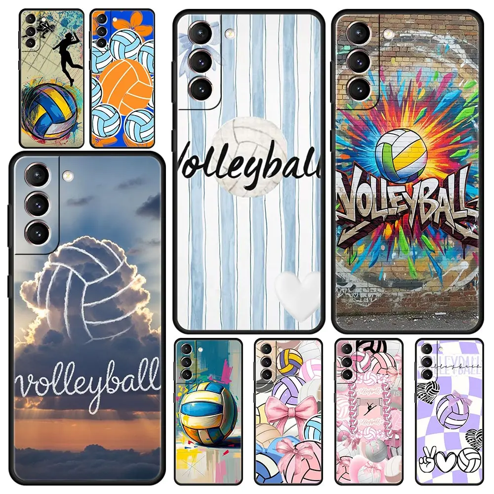 Phone Case Cover for Samsung Galaxy S26 S25 S24 S23 S22 S20 S21 FE Ultra S25Edge Plus 5G Soft TPU Capas Volleyball Painted Bags