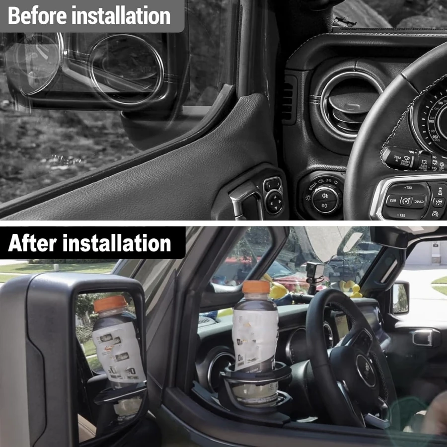 ل جيب رانجلر JL JLU 4XE 2018-2025 المصارع JT ABS الباب حامل الكأس الجانب الأيسر والأيمن حامل الكأس الملحقات #5