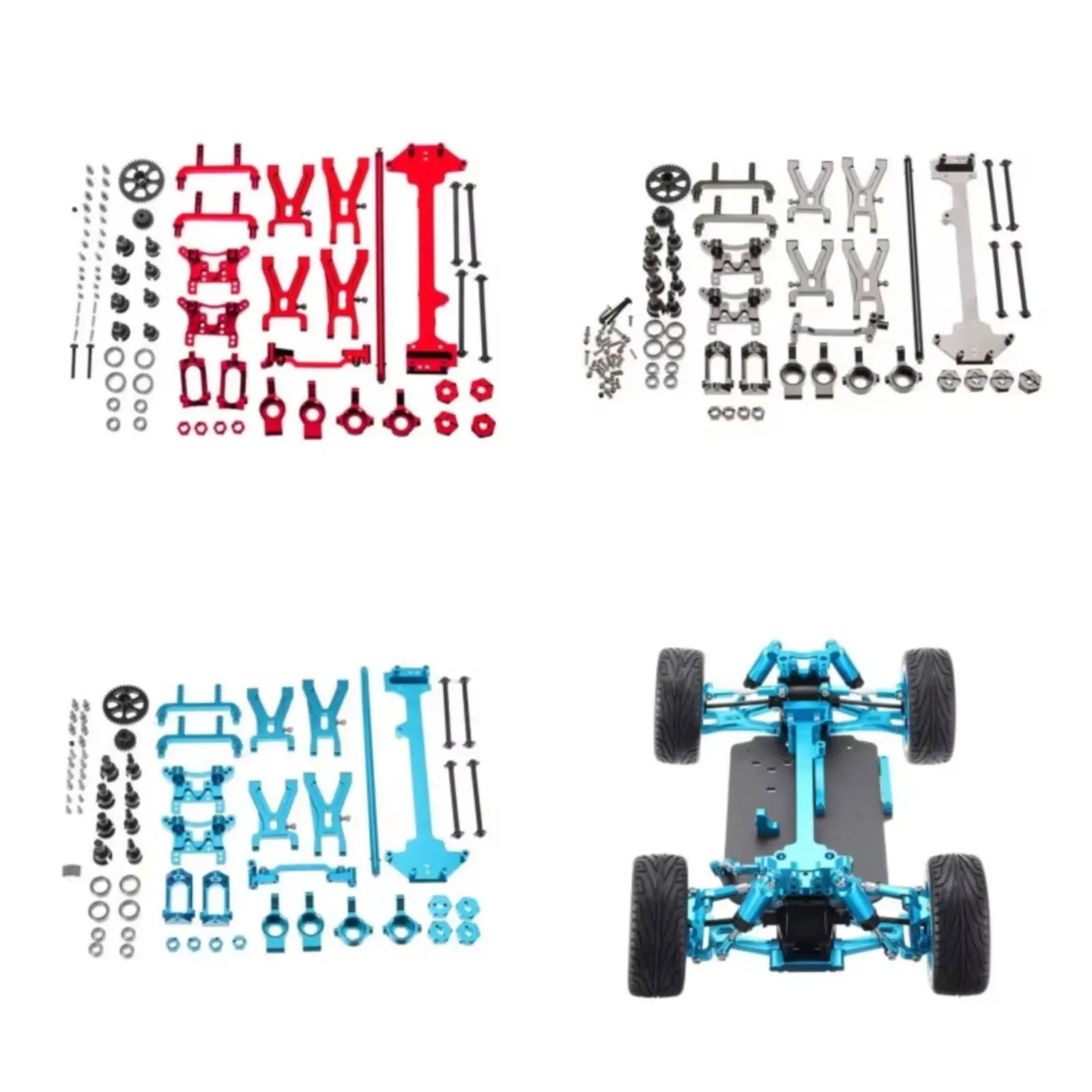 

1/18 Scale RC Car Parts Kit Long-Lasting RC Car Performance Parts Set Aluminum Modification Package High Performance