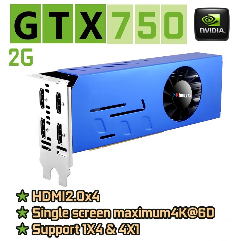 

Видеокарта SRhonyra GTX1660S 1050 1050Ti 750Ti с несколькими мониторами, 2/4/6 ГБ, 4HDMI GDDR5, 4K, сращивание экрана видеокарты