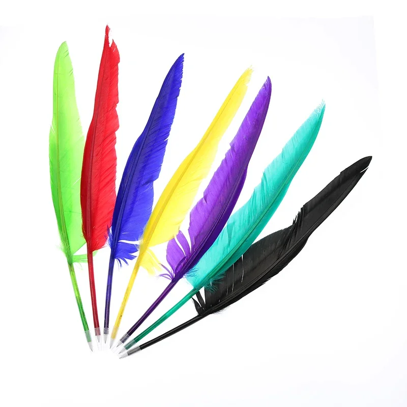 

Student Goose Feather Colored Pen 0.5mm Decoration Black Writing Creative School Stationery Cute Business Gift Office Pen