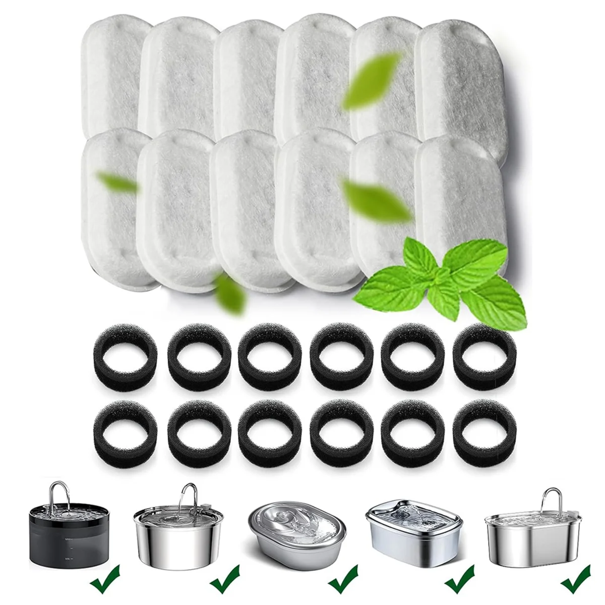 Сменный водяной фонтан для кошек, автоматический фонтан для домашних животных, 12 шт.