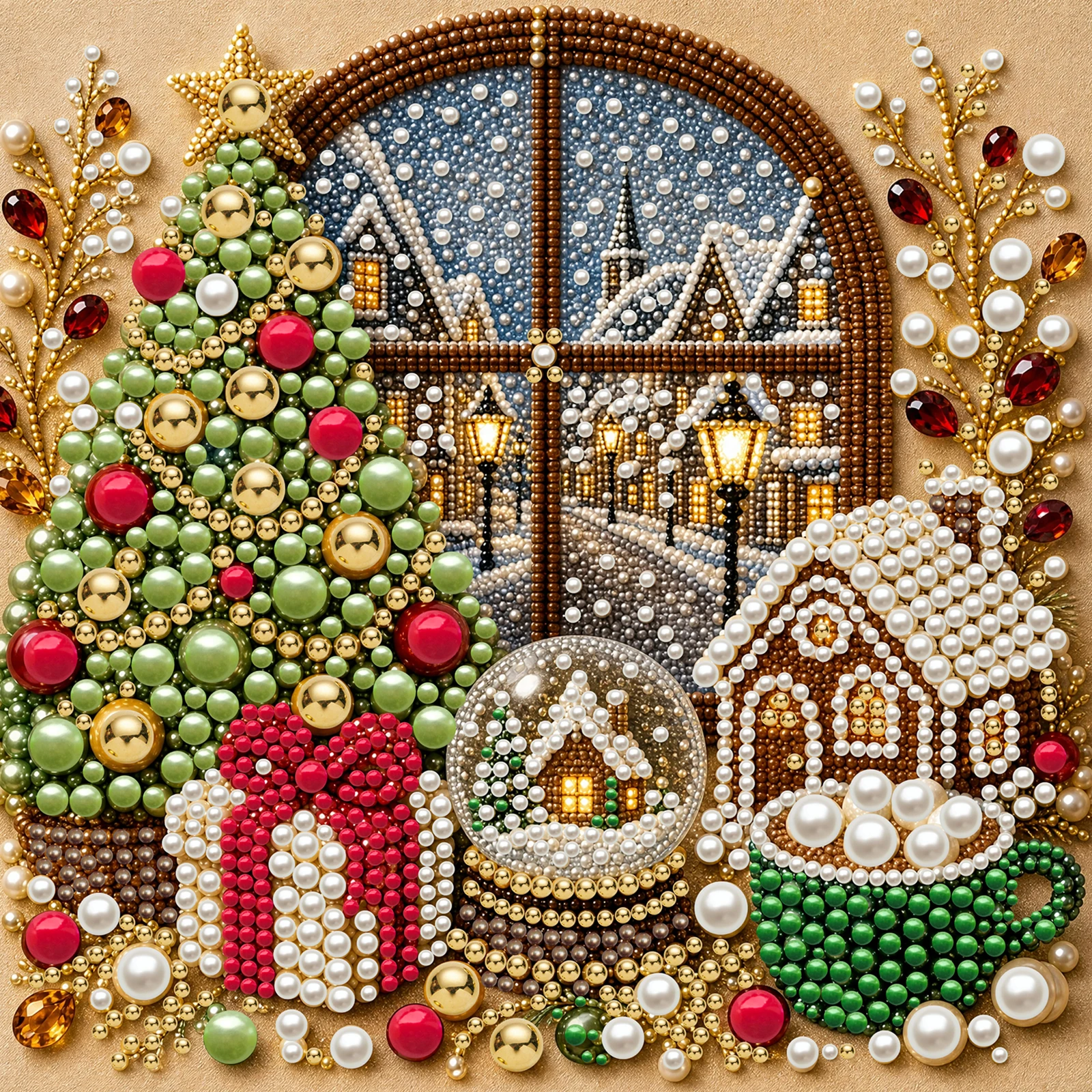 Self-Adhesive DIY Pearl Bead P - Art Craft Winter recension och pris