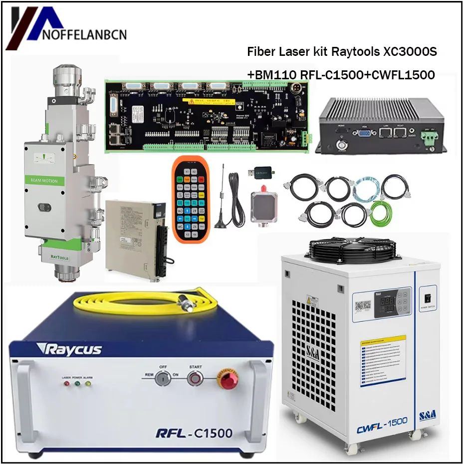 Raytools1500W2000W/3000W CWFL1500 XC3000S and laser head BM110 fiber laser controller system
