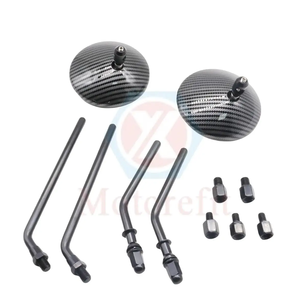 

10mm Round Motorcycle Rear View Mirrors Black Retro Cafe Racer Side Mirror For Triumph Bonneville 883 Touring