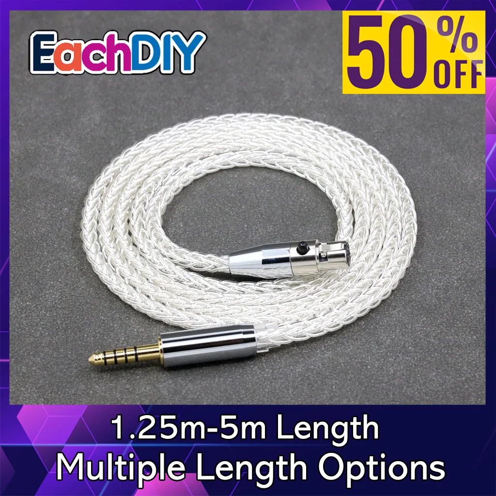 

7n Pure Silver Palladium HIFI 8 Core Earphone Cable For AKG K702 Q701 K712 K271 K272 K240 K181 K141 K712 K267 LN008407