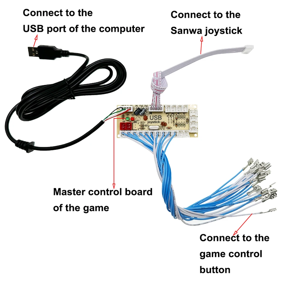 Zero Delay Arcade USB Encoder PC to Joystick Fighting Games
