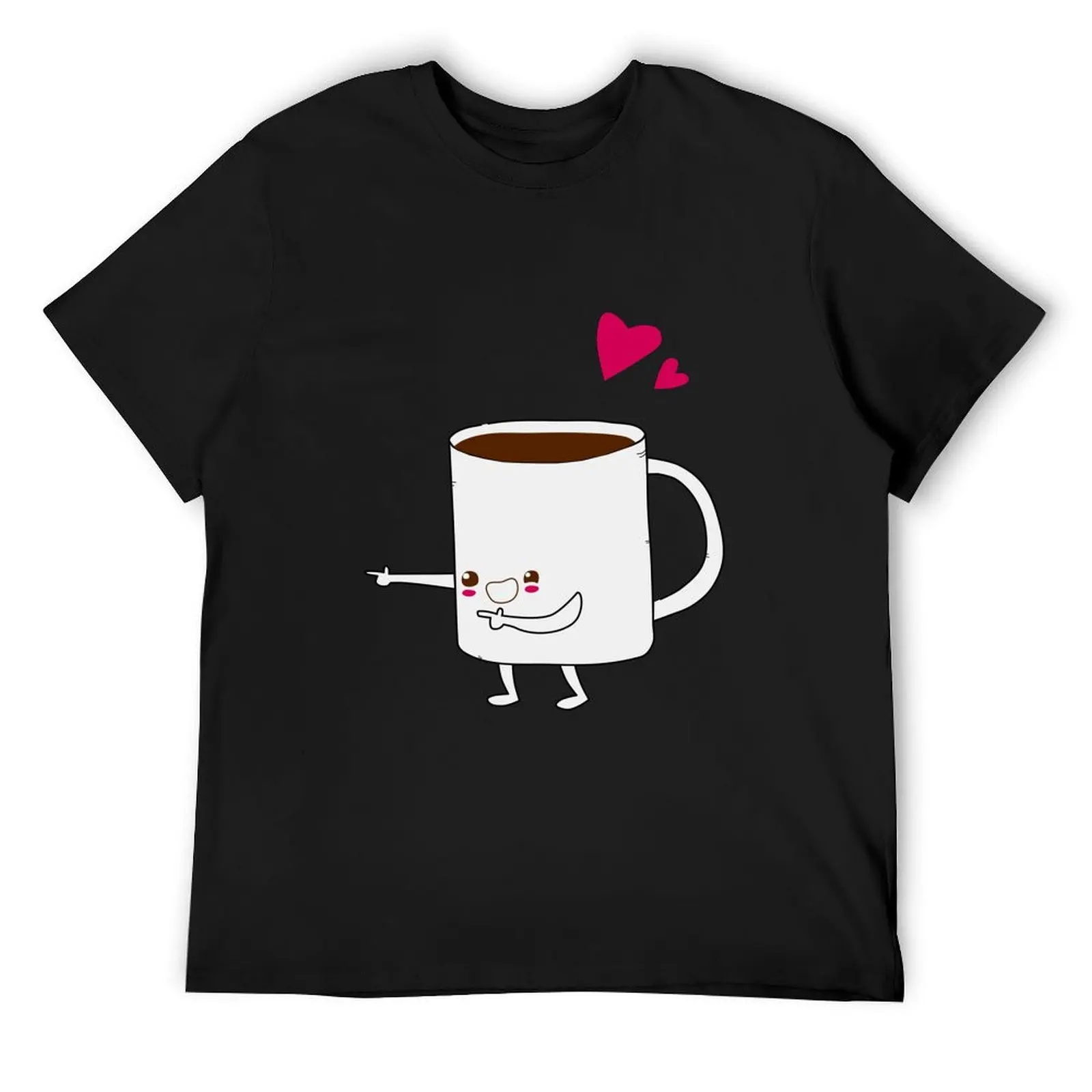 

Coffee and Donut Pair - Right T-Shirt cute tops oversize t-shirts man Clothing mens graphic t-shirts pack