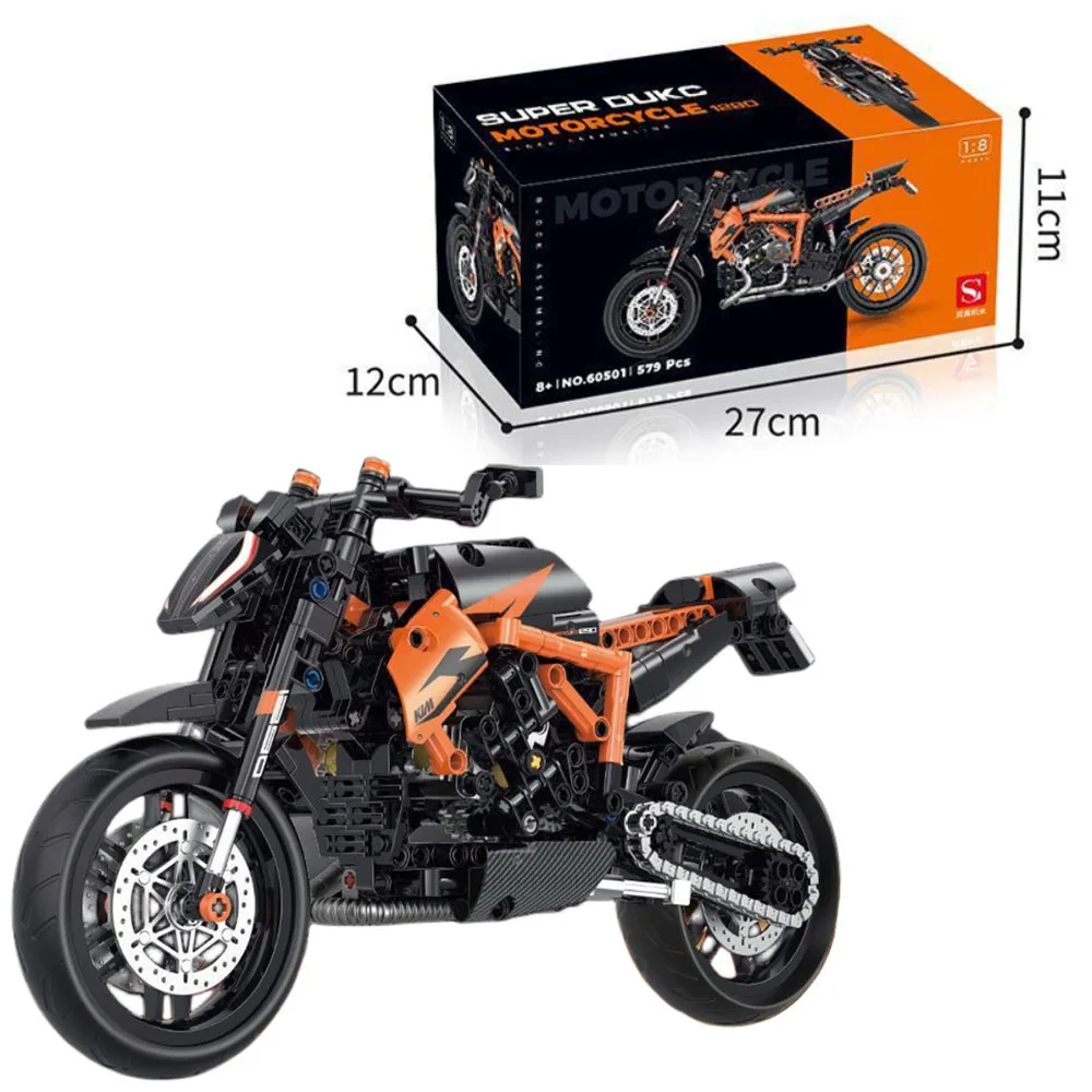 

Technical Motorcycle Building Blocks Bricks Duke Harleys Motorbike Locomotive Road Racer Car Assemble Model Vehicle Toy Kid Gift