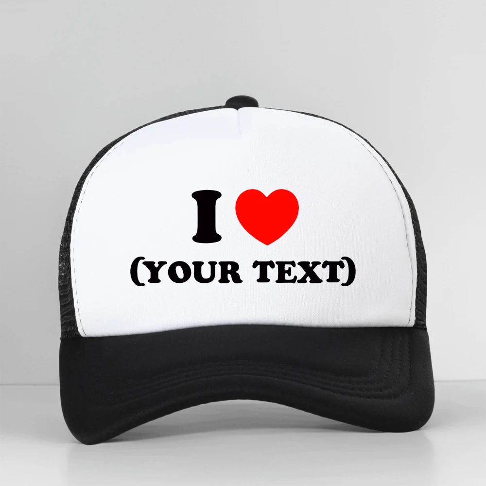

DIY Customize Your Text Couple Summer Casual Baseball Cap Outdoor Adjustable Mesh Breathable Racing Trucker Hat