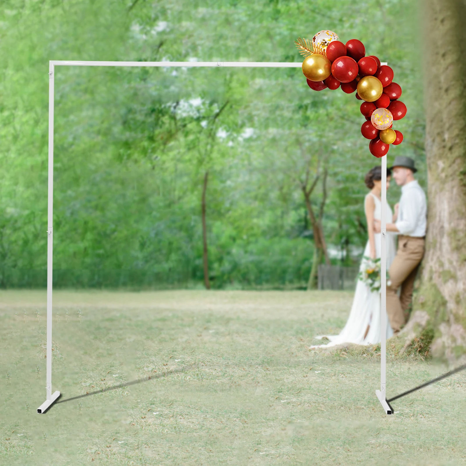 

2 * 2-метровый кронштейн для свадебной арки, легко собирается квадратная садовая арка, используется для украшения свадебной вечеринки - белый