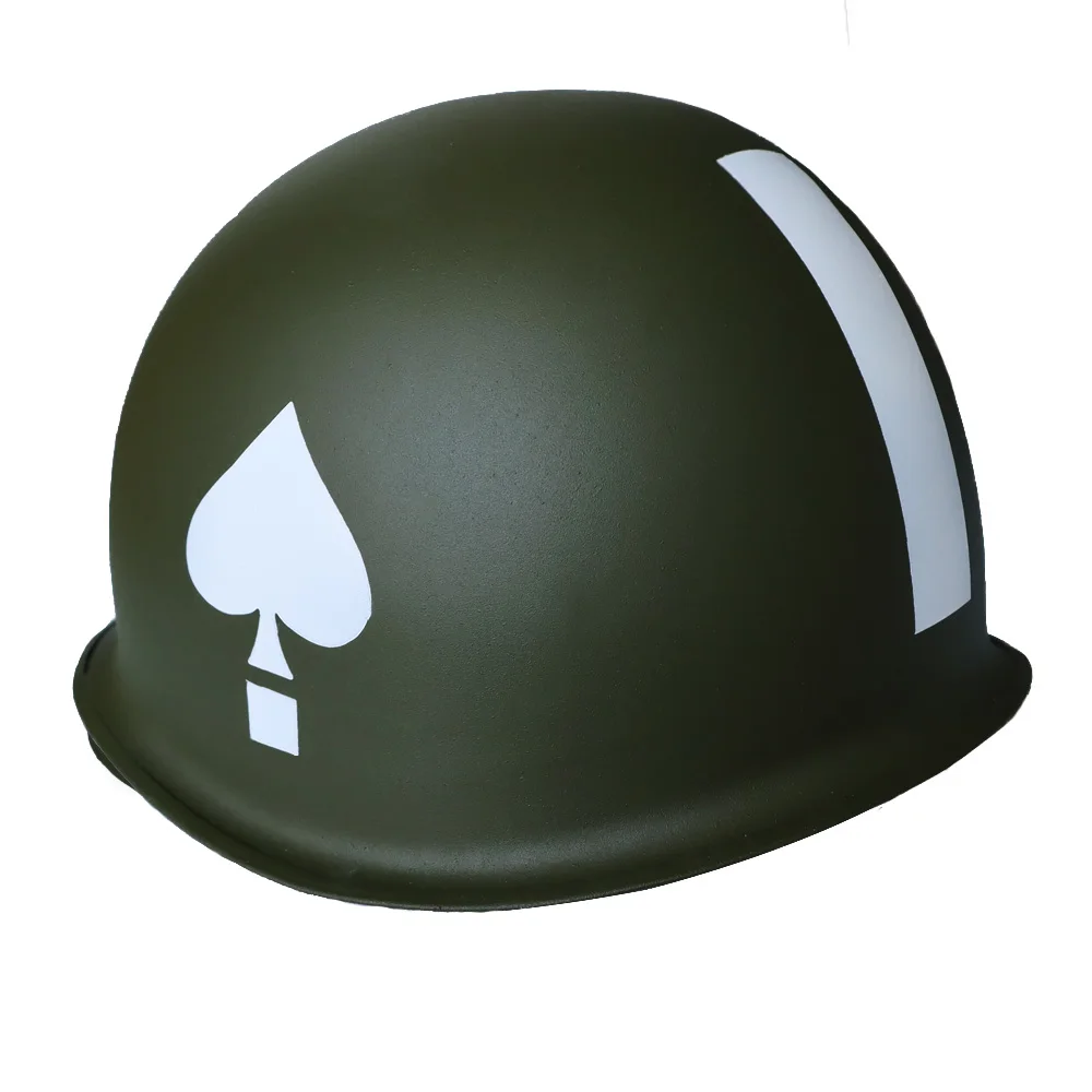 World War II American M1 Helmet Peach Heart Tactics Green Riot Steel Field Brothers Company Helmet