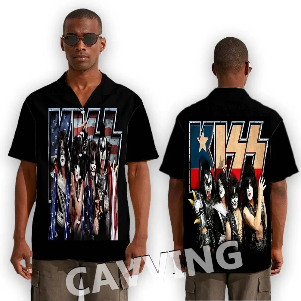 

CAVVING 3D Printed KISS BAND Fashion Casual Shirts Men's /Women's Short Sleeves Loose Breathable Shirts KK1