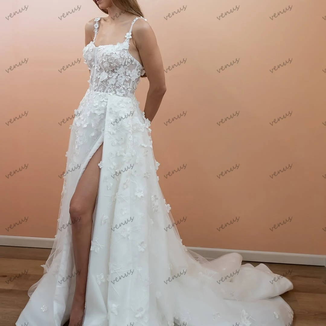 

Exquisite Wedding Dresses A Line Bridal Gowns Lace Appliques Spaghetti Straps Robes For Women Vestidos De Novia Customized 2025