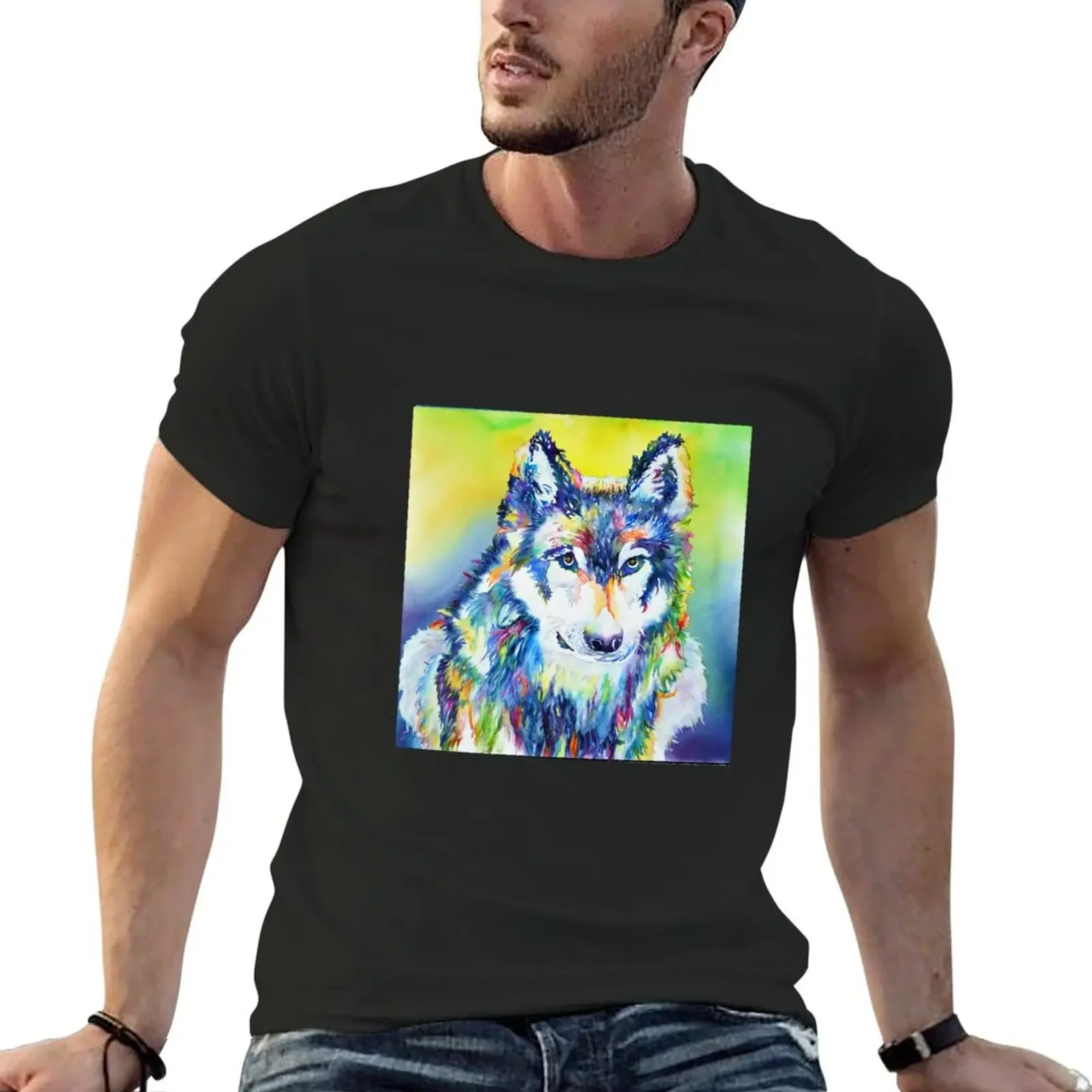 Dakota Wolf T-Shirt designer shirts street wear t shirt men 100℅ cotton