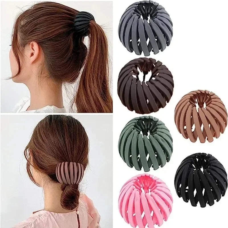 Retractable Ponytail Holder Hairpin Personal Birds Nest Shaped Expandable Hair Clip Hairstyle Novelty Headbands Claw Clamps