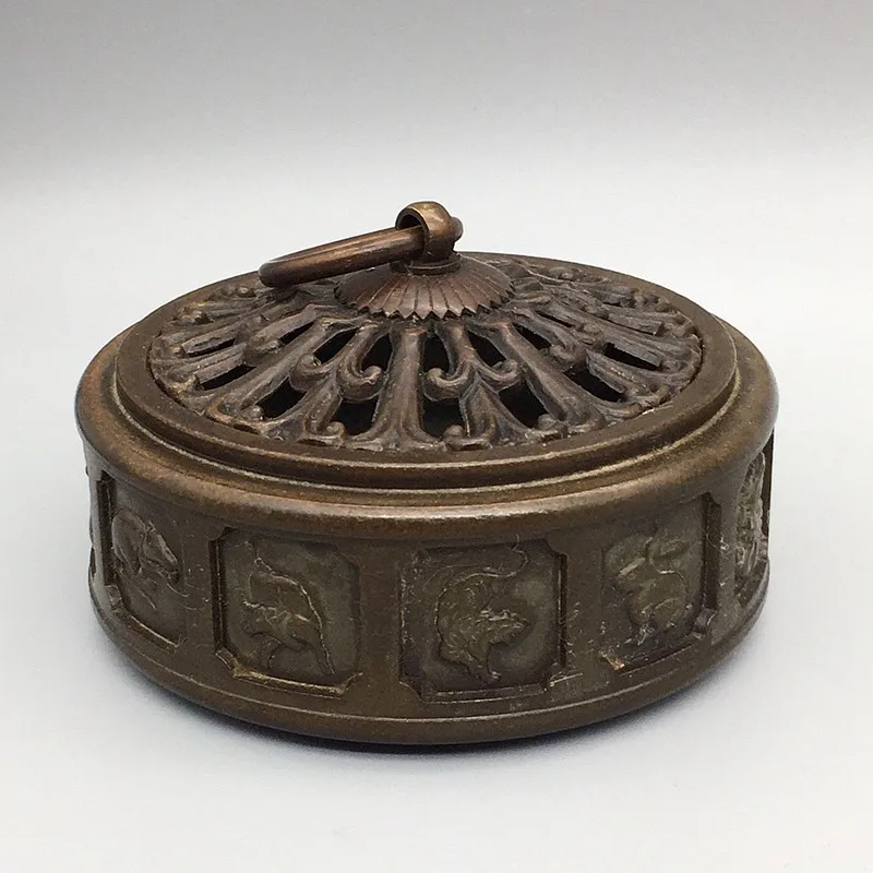 

Retro Chinese Qing Qianlong Period Zodiac Incense Burner Antique Collection Craft Ornament Home Zen Decor