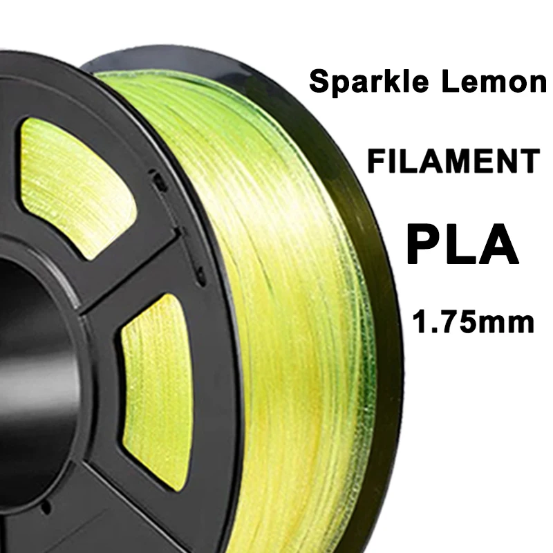250g 1Kg PLA Crystal Sparkle Lemon 3D Printer PLA Filament 1.75mm Transparent Crystal Sparkle Lemon 3D Printer Material