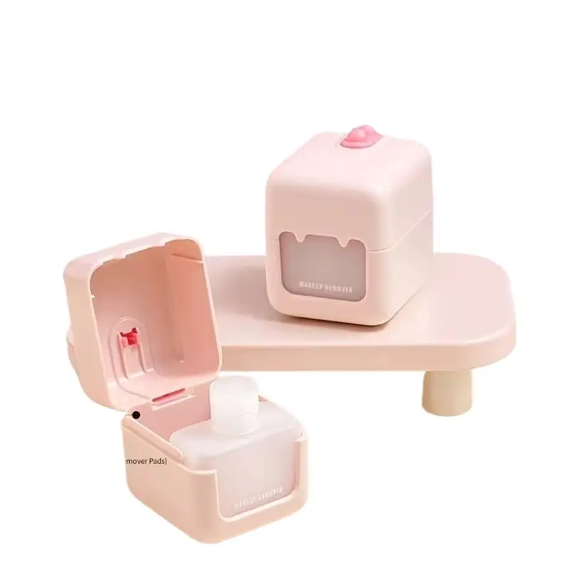 2-in-1 tragbarer Reise-Make-up-Entferner, Unterflasche, auslaufsicher, wasserdicht, Aufbewahrung für Flüssigkeiten und Wattepads, multifunktionale Aufbewahrungsbox – Detail 7
