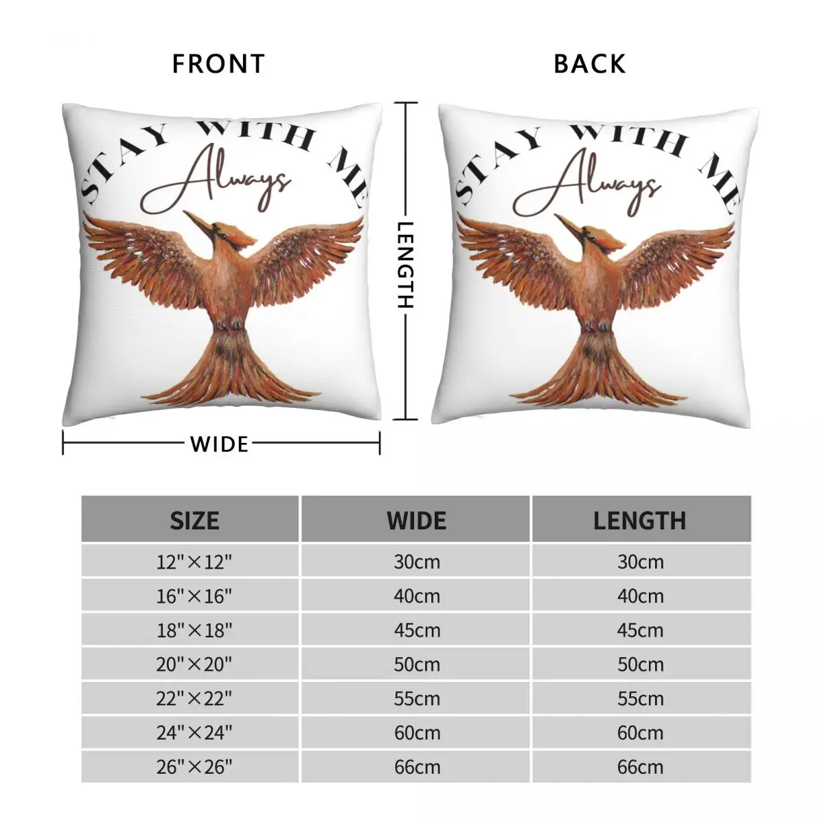 Mockingjay Stay With Me Always Pillowcase Polyester Linen Velvet Pattern Zip Decor Home Cushion Cover