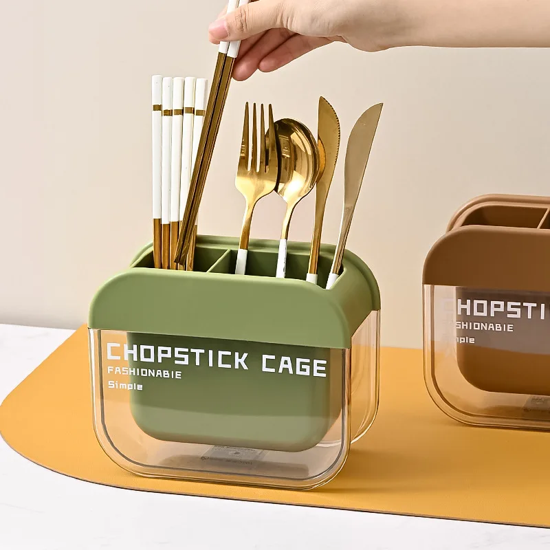 

high aesthetic chopsticks, knives, forks, drainage storage rack, modern minimalist style