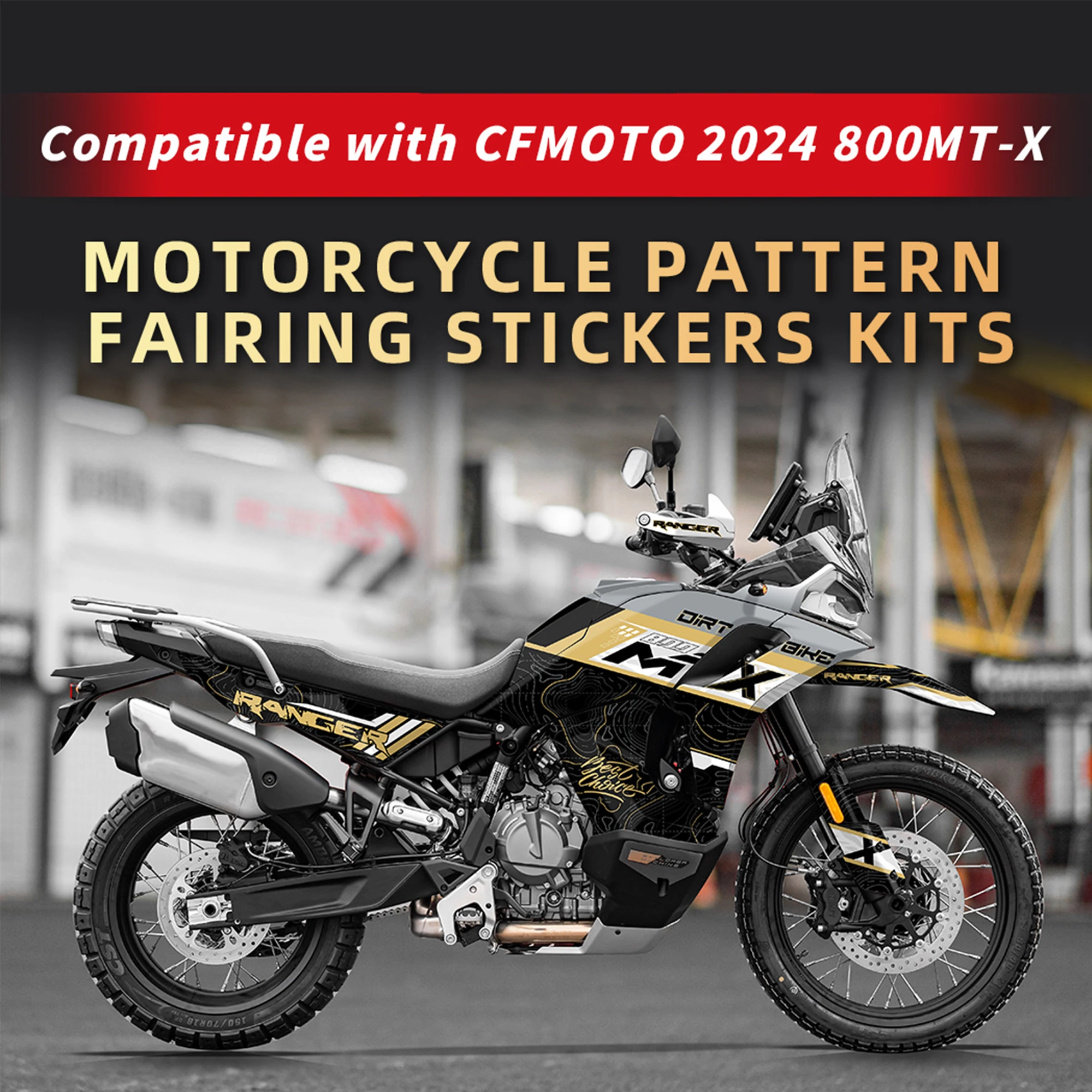 Full Body Motorcycle Stickers Compatible with 2024 CFMOTO 800MT-X Fairing Graphics Anti-scratch Decals Bike Mod Parts