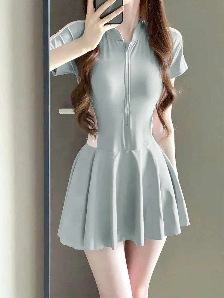 

Conservative Sle One-Piece Swimsuit for Women ort Sve Thermal Bath Dr Slimming Effect Ideal for Class And Swimming