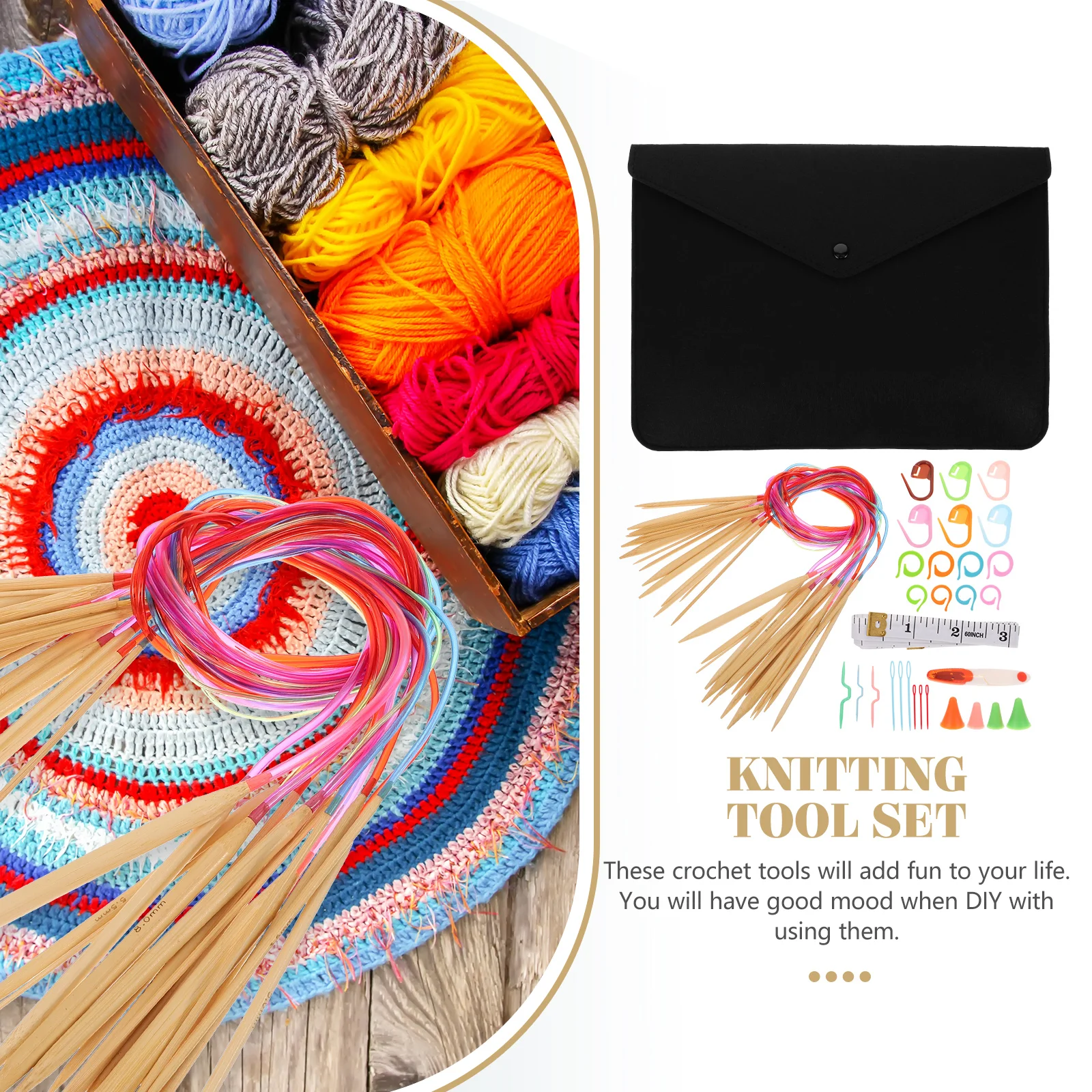 

Double Pointed Knitting Needle Set Crochet Tools Plastic Yarn Braiding Accessories DIY Sweater Weaving Smooth No Scratch