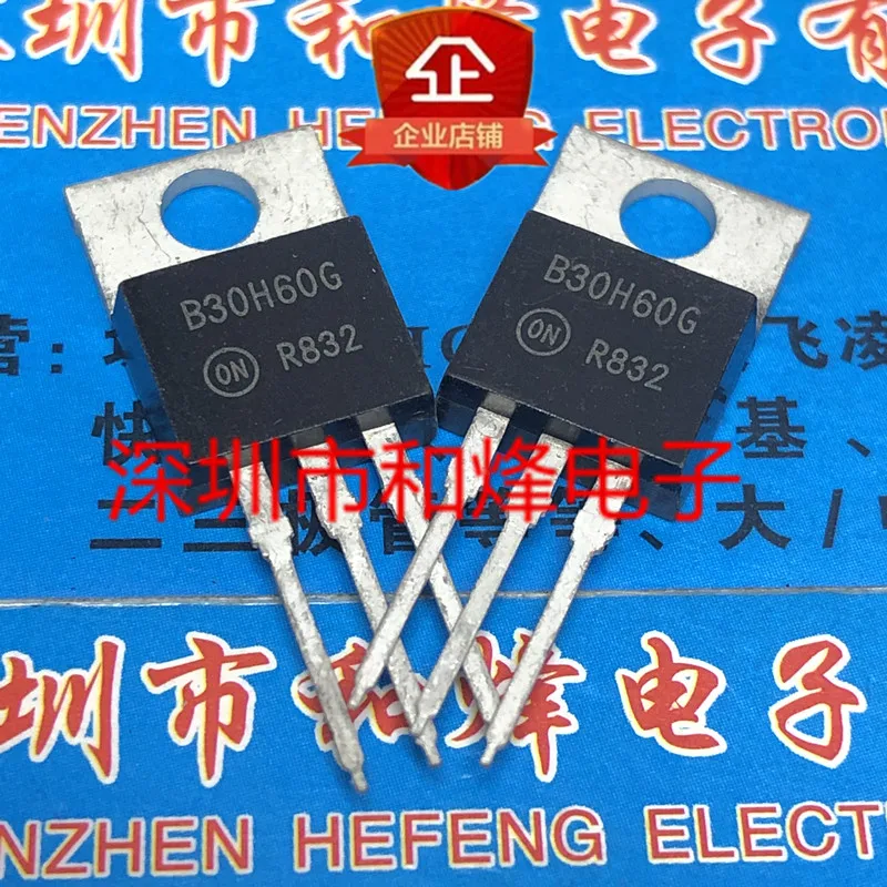 5PCS-10PCS MBR30H60CTG B30H60G  TO-220 60V 30A  New And Original On Stock