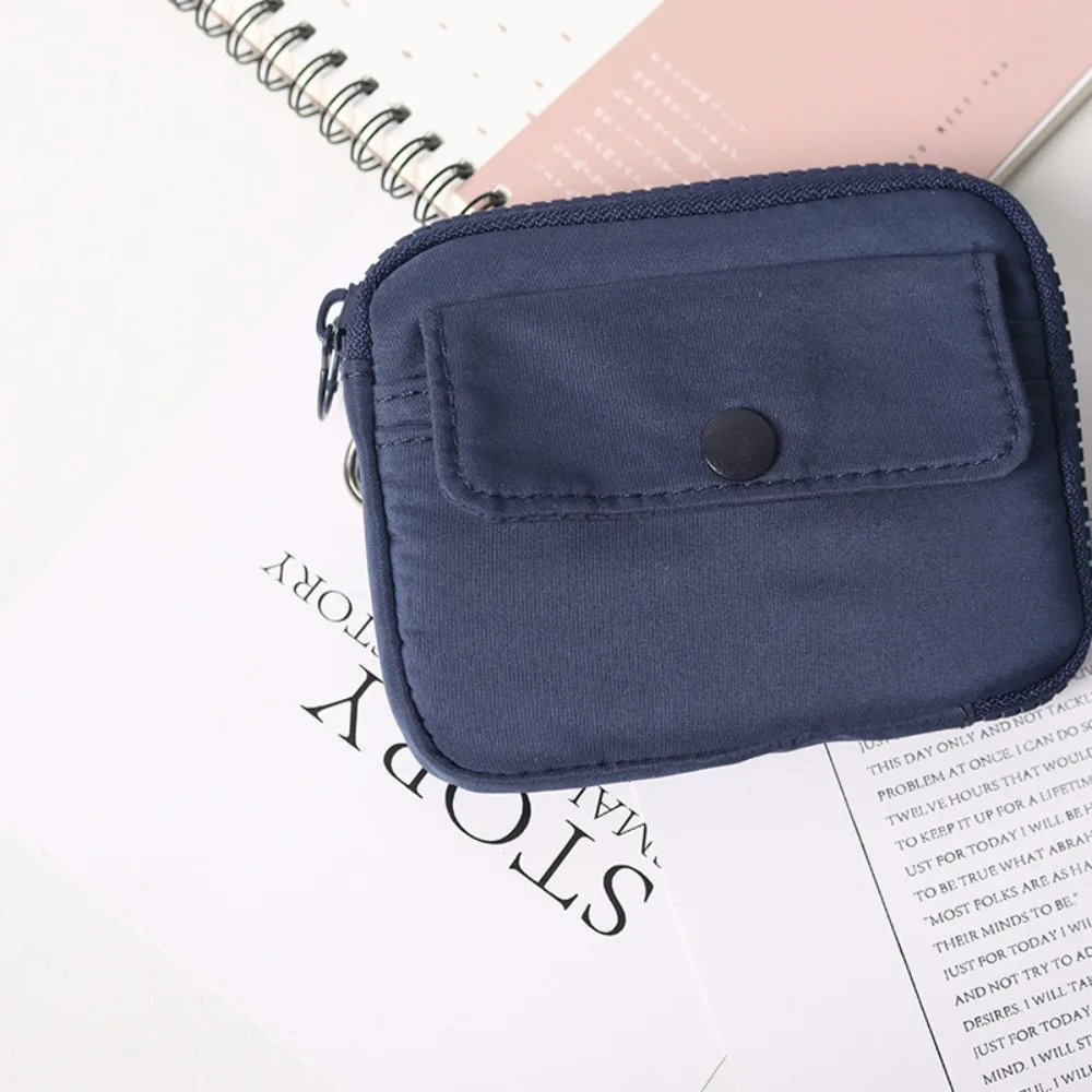 

Portable Multifuctional Nylon Coin Purse Zipper Square Earphone Bag Lightweight Card Holder Mini Storage Bag Unisex