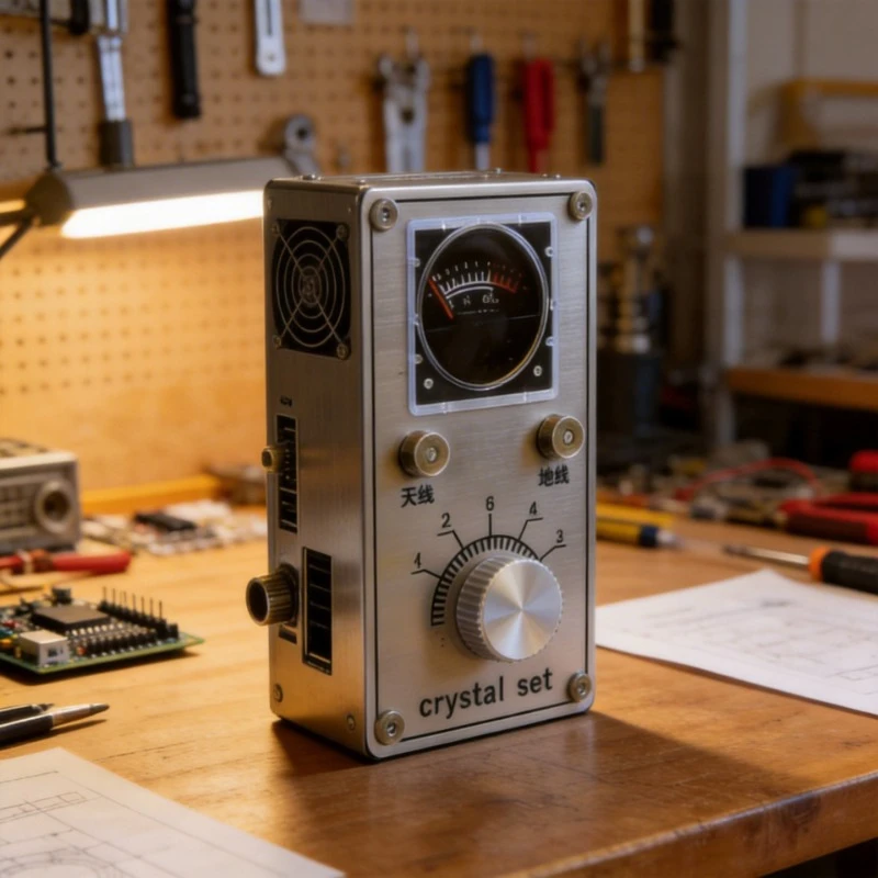 Kit radio minéral DIY compact et élégant avec tête de mesure, kit radio à cristaux, projet scientifique éducatif