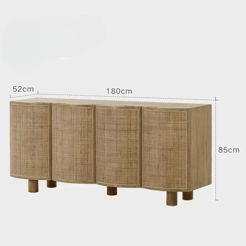 

Ротанг в скандинавском стиле, ротанг ручной работы в средневековом стиле, место для хранения из цельного дерева, чайный шкаф, креативный декоративный входной шкаф