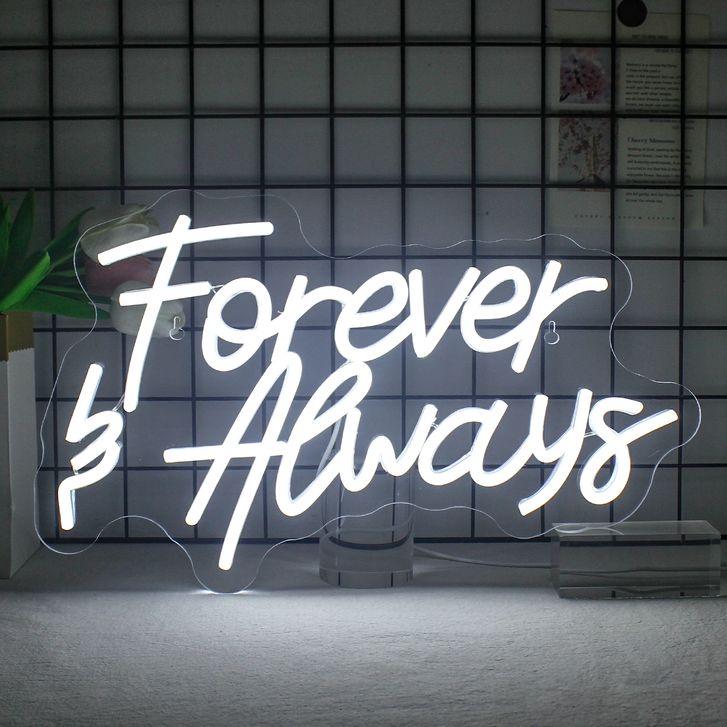 Forever Always Neon LED Signs White Letter Room Decoration USB Powered For Wedding Engagement Party Bedroom Decor Birthday Gifts