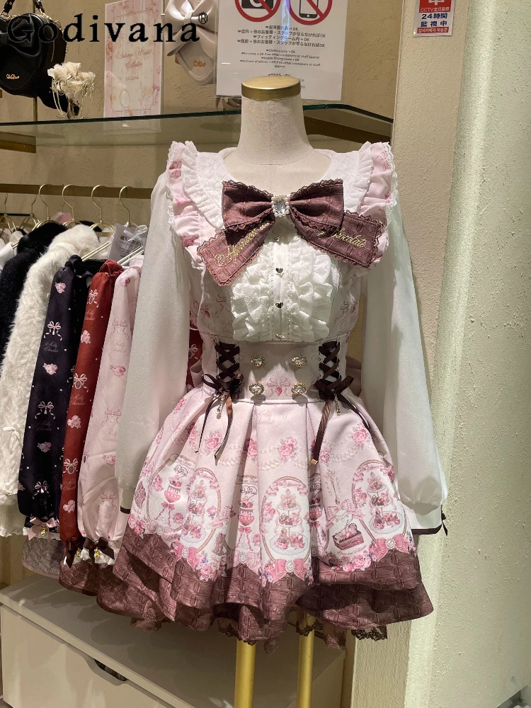

2026 Spring New Japanese Style Liz Original Lolita OP Dress Set Sweet and Cute Versatile Long-Sleeve Dress for Girls