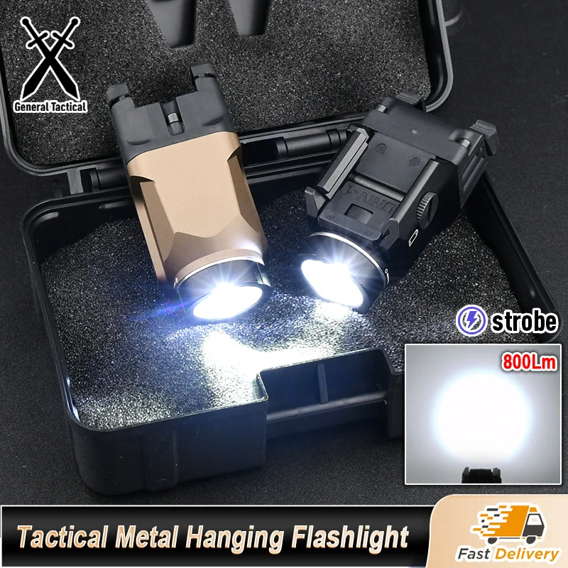 WADSN Tactical TR-7 X Metal Hanging Flashlight 800lLumens Strobe High Power LED Airsoft Hunting Light Fit 20mm Rail