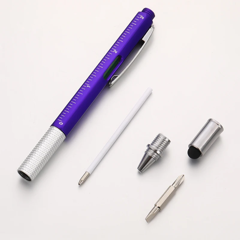 50Pcs Touch Stylus Ballpoint Pens Ruler Marking, Bubble Level, Phillips Slotted Screwdriver for Construction Workers
