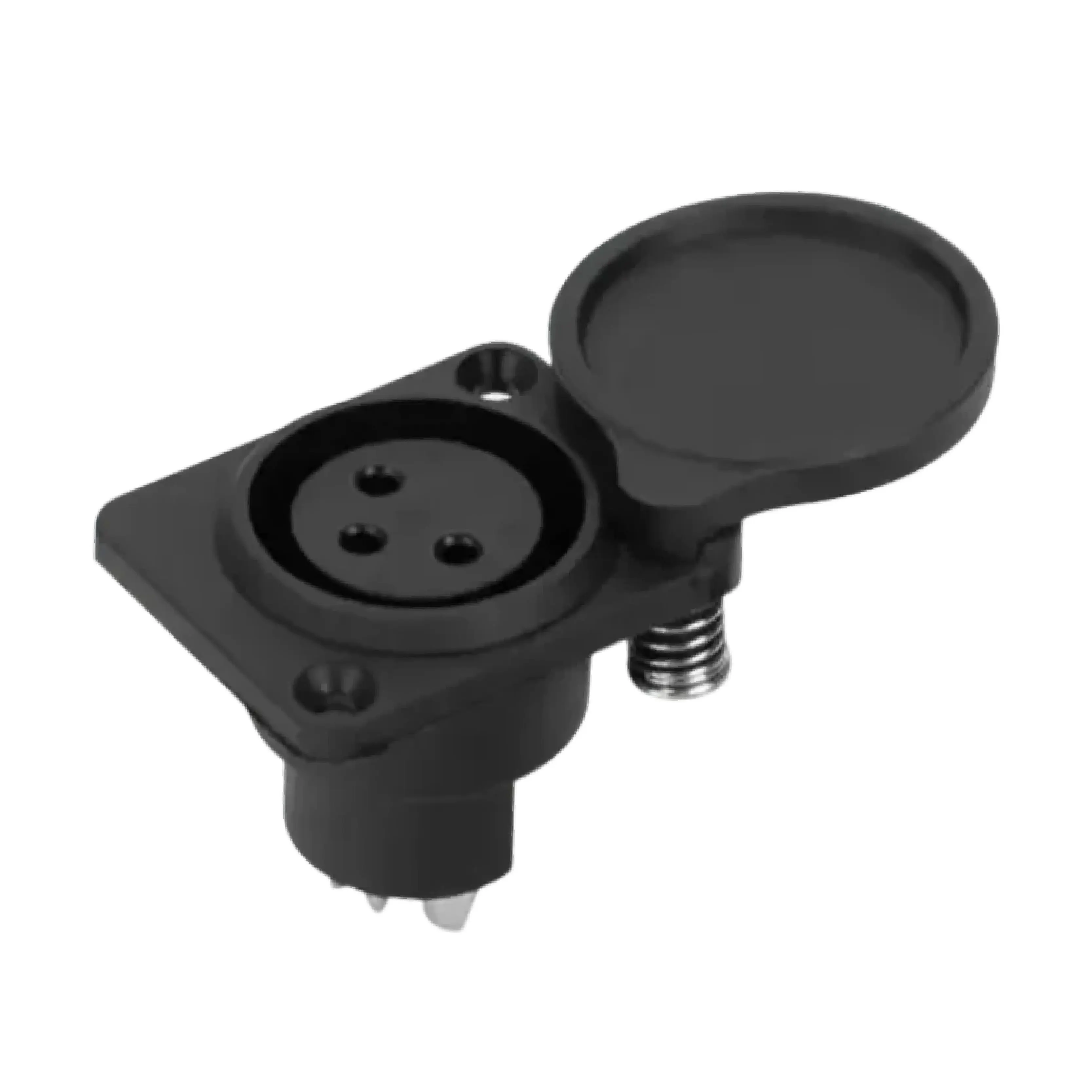 XLR Female Panel Mount Socket with Dust Cover 3 Pin Nickel Plated Audio Connector for Microphone Mixer - view 2