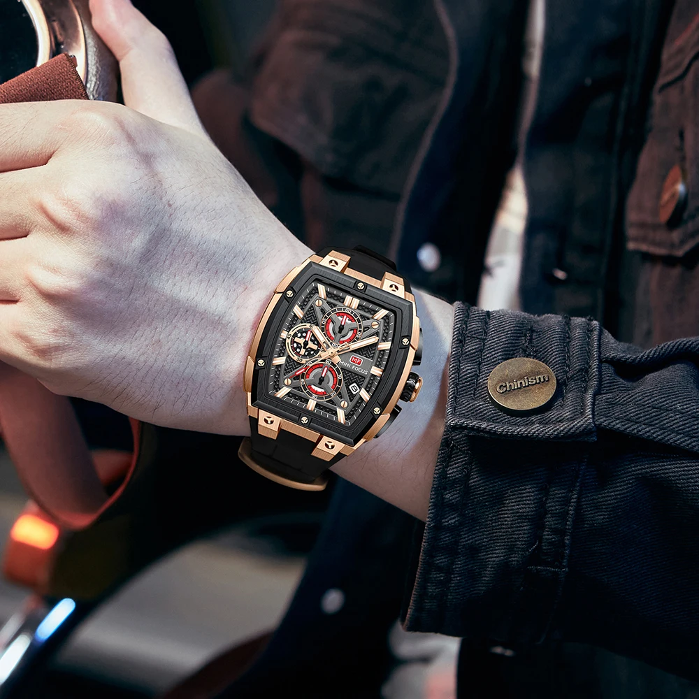 นาฬิกาข้อมือผู้ชาย MINI FOCUS 0602G สปอร์ต ควอตซ์ กันน้ำ พร้อมปฏิทิน เรืองแสง โครโนกราฟ