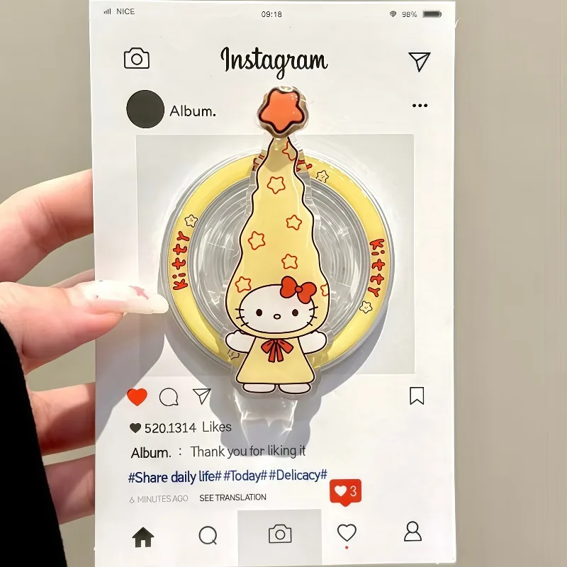 

kawaii Sanrio Hello kitty Magnetic ring Holder Grip Tok Griptok Phone Stand Holder Support For iPhone For Pad Magsafe Smart Tok