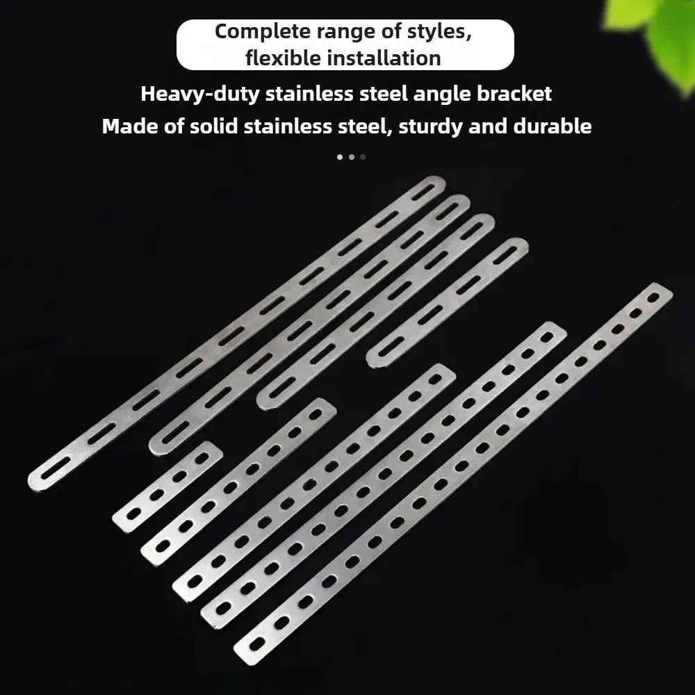1Pcs New Straight Brace Angle Bracket Flat Mending Corner Bracket Fastener Stainless Steel Connection Plate