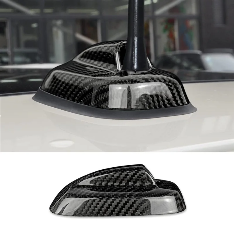

NEW-Dry Carbon Fiber For Mini Cooper F55 F56 2013-2020 Replacement Car Roof Shark Fin Antenna Signal Aerials Cover Sticker