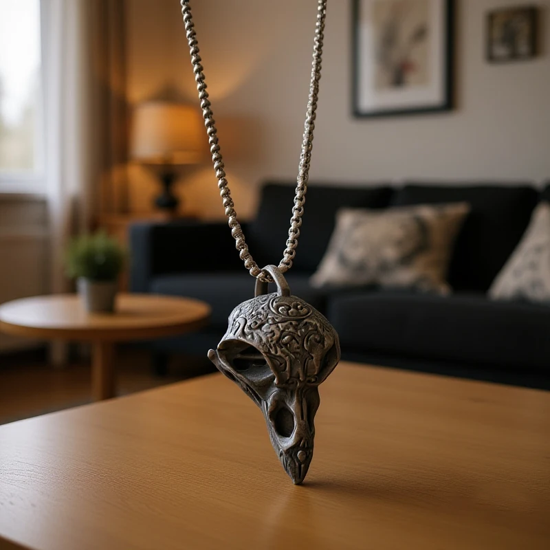 Retro Nordic Stil Krähe Schädel Anhänger Tier Vogel Halskette Für Männer Personalisierte Schmuck Amulett Geschenk Horror Kostüm Zubehör