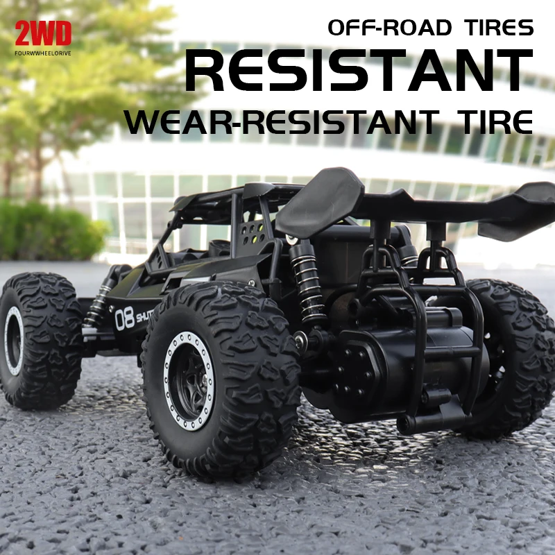 ZWN 1:16 2.4Gh Model samochodu RC ze światłami LED 2WD Off-road Zdalnie sterowany pojazd wspinaczkowy Samochody zewnętrzne Zabawki dla chłopców