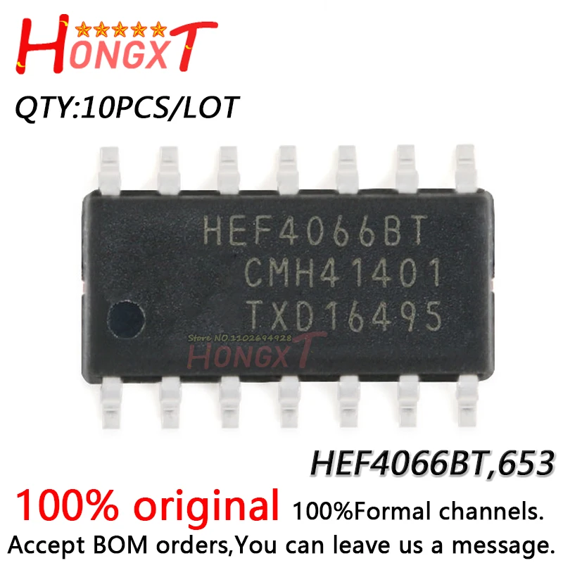 10PCS 100% NEW HEF4066BT,653 SOP.Chipset