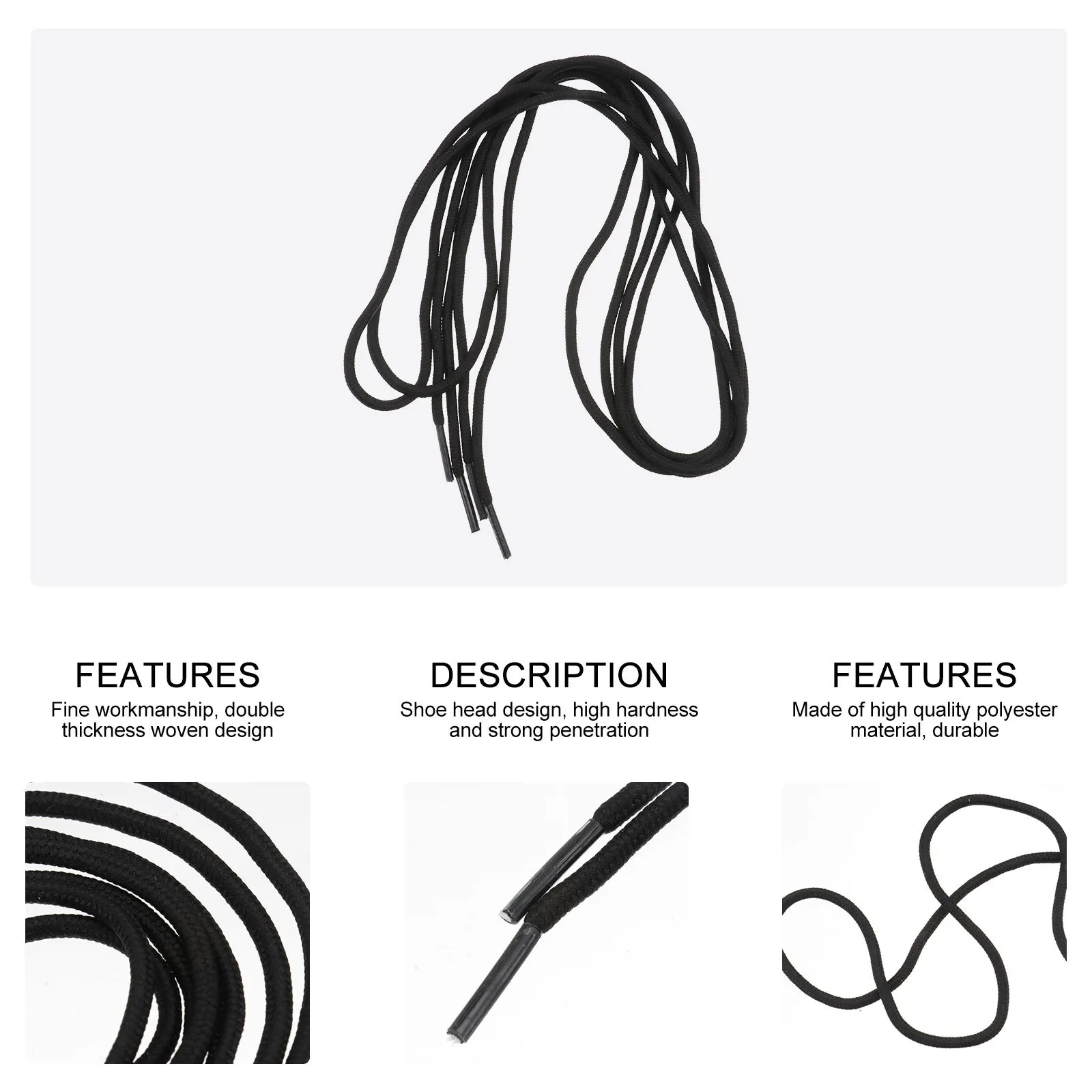 

1 Pair Flat Round Shoelaces Premium Polyester Durable For Casual Board Basketball Shoes Footwear Accessories Decorative Lace